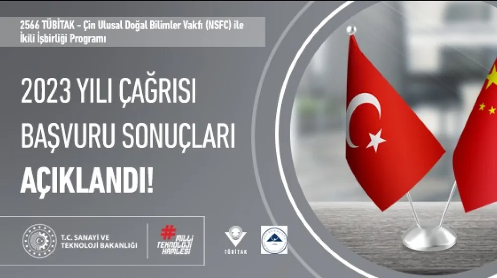 2566-Çin Ulusal Doğal Bilimler Vakfı (NSFC) ile İkili İşbirliği Programı 2023 Yılı Çağrısı Başvuru Sonuçları Açıklandı!