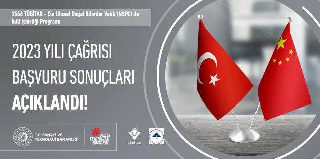 2566-Çin Ulusal Doğal Bilimler Vakfı (NSFC) ile İkili İşbirliği Programı 2023 Yılı Çağrısı Başvuru Sonuçları Açıklandı!